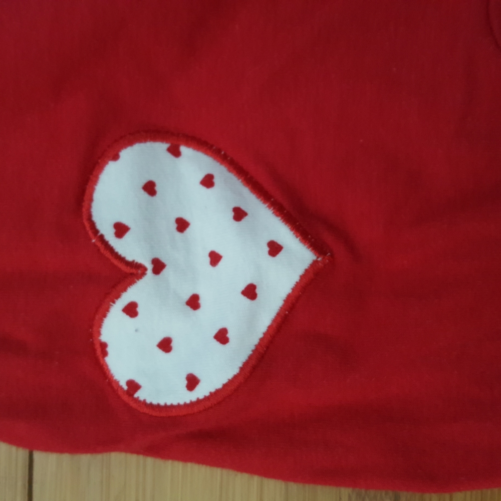 Ricrac and Ruffles Love Letters Valentine's Day girls long sleeved romper - Picture 3 of 9